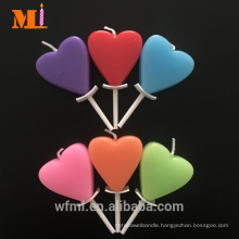 Customer Customized Assorted Colour Available Heart Candle Birthday For Cake